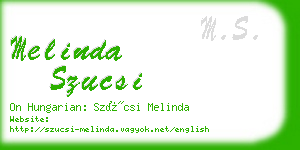 melinda szucsi business card